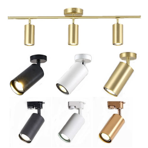 吸顶式餐厅黄铜色led轨道射灯