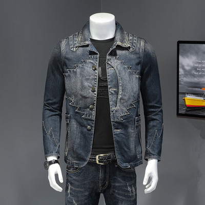 刺绣牛仔其他西装领春秋修身