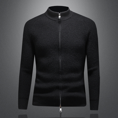 立领拉链开衫男加厚针织衫亲肤弹性保暖休闲毛衣外套开衫内搭外穿