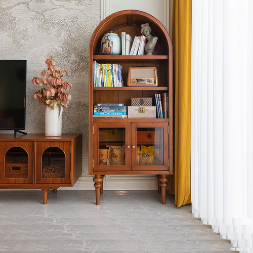 一体靠墙书柜和年美家实木法式