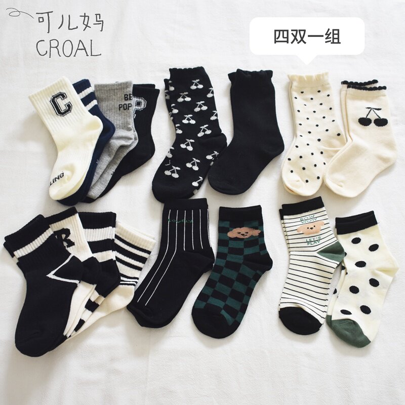 男女童袜子纯棉儿童运动袜