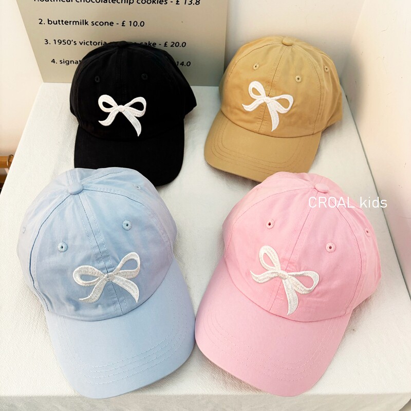 ins韩国儿童棒球帽蝴蝶结夏季女孩遮阳帽春秋洋气女童鸭舌帽超美