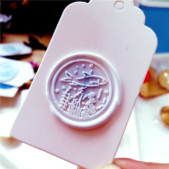 move 深海鱼 游泳的鱼 火漆印章 海草 海草鱼 火漆章 手账装饰