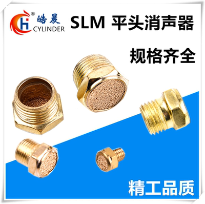 电磁阀接头SLM-02汇流排塑料平头尖头消声器BSL-01/SLM-02/03/04