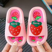 居家室内超软女孩可爱公主 防滑女童草莓夏季 历史 儿童拖鞋