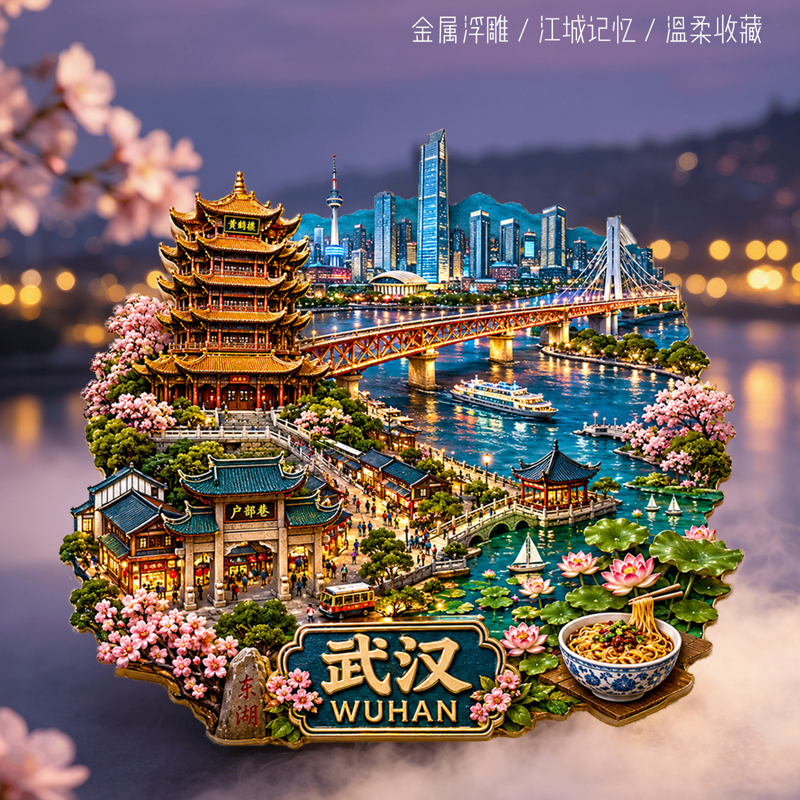武汉-浮雕金属磁吸冰箱贴