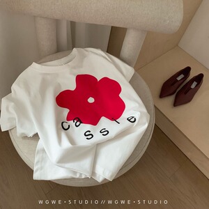 十三行韩货上衣女装设计感小众可爱甜美印花T恤女宽松短袖2024夏