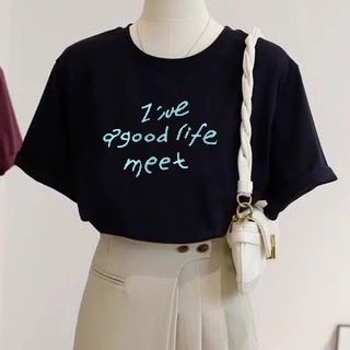 新款字母印花正肩短袖T恤上衣