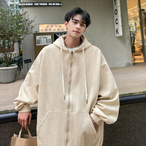 2025春款潮牌时尚男士开衫卫衣提花连帽卫衣外套 WY633-P50，女装短外套，电商A006