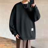 2025春装新款圆领宽松情侣长袖t恤衫男士潮流百搭卫衣W9905-P35，男装T恤，电商A006