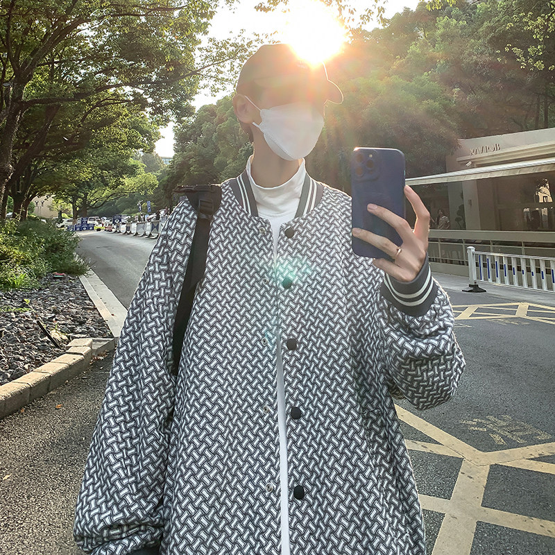 2025春装情侣夹克休闲上衣男士针织外套棒球服 JK832-P75图片