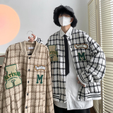 2025秋装格子毛呢夹克刺绣男士呢料外套棒球服JK835-P85，男装夹克，电商A006