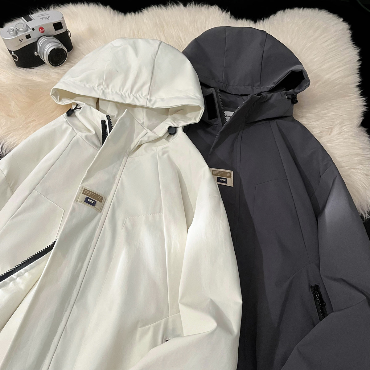 现货防水防风美式冲锋衣外套宽松大码男士连帽工装夹克JK988-P75，男装夹克，电商A006