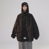 2025秋装新款时尚男士连帽夹克户外防水冲锋衣外套JK661-P80，男装夹克，电商A006