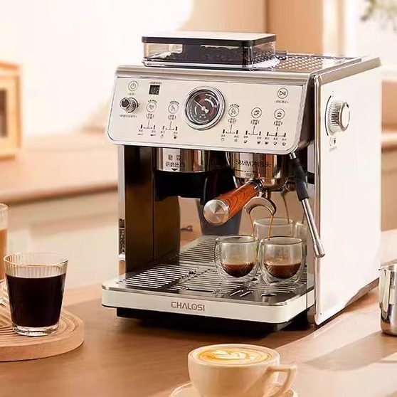 查洛斯CHALOSI磐石双加热半自动家用商用意式研磨萃取一体咖啡机