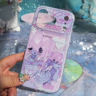 PlayGirl轻亚风病娇少女imd双层磁吸壳适用iPhone17promax手机壳小众苹果16pro可爱15pro新款13二次元12防摔