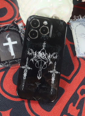 PlayGirl古典北欧风暗黑线条适用17Pro亮面16plus手机壳14promax个性13磨砂IMD软壳xsmax华为安卓菲林全包边