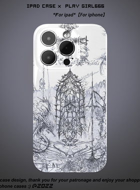 PlayGirl中世纪古典极简线条适用iPhone16promax手机壳15pro苹果14艺术13小众二合一菲林壳12安卓型号定制