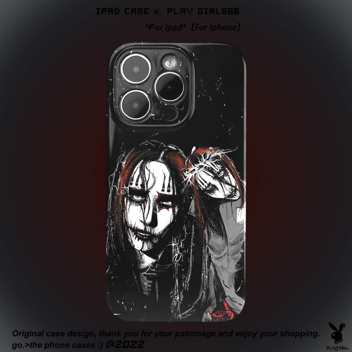 PlayGirl致敬Joey活结SLIPKNOT摇滚新金适用于苹果iphone16promax小众15plus亮面imd软壳华为p70菲林安卓定制 - 实物图