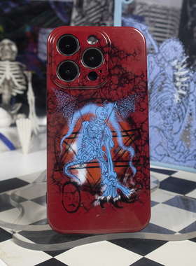 PlayGirl暗黑骷髅骨架恶魔小众手机壳适用于iPhone15proMax苹果14plus手机壳13/12/11华为p70小米全包安卓