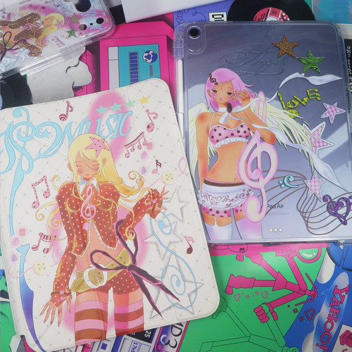 古早风音符辣妹iPad亚克力保护套