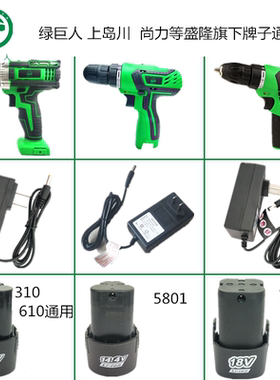 绿巨人充电手电钻12V14V18V24F手枪钻锂电钻电池充电器裸机头配件