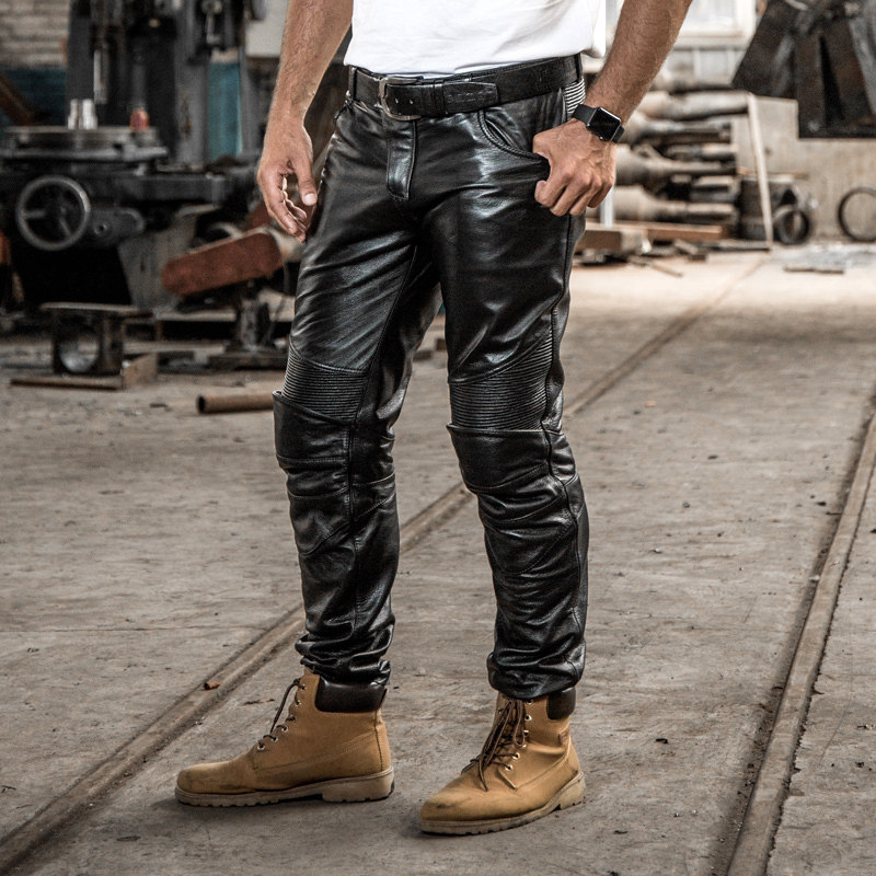 man locomotive Leather pants genuine leather Youth Self cultivation Harley Riding thickening shelter from the wind Windbreak cowhide trousersin the Men's clothing, Lederhosen  category - from Buy2taobao.com to provide professional Taobao agent buy service