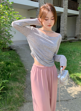 Ashy Snow【福利折扣现货】设计感百搭微透轻薄长袖T恤上衣女夏