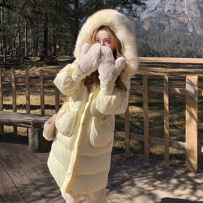 ashy snow 心软的神 两种长度可选~90白鸭绒狐狸毛领羽绒服外套冬