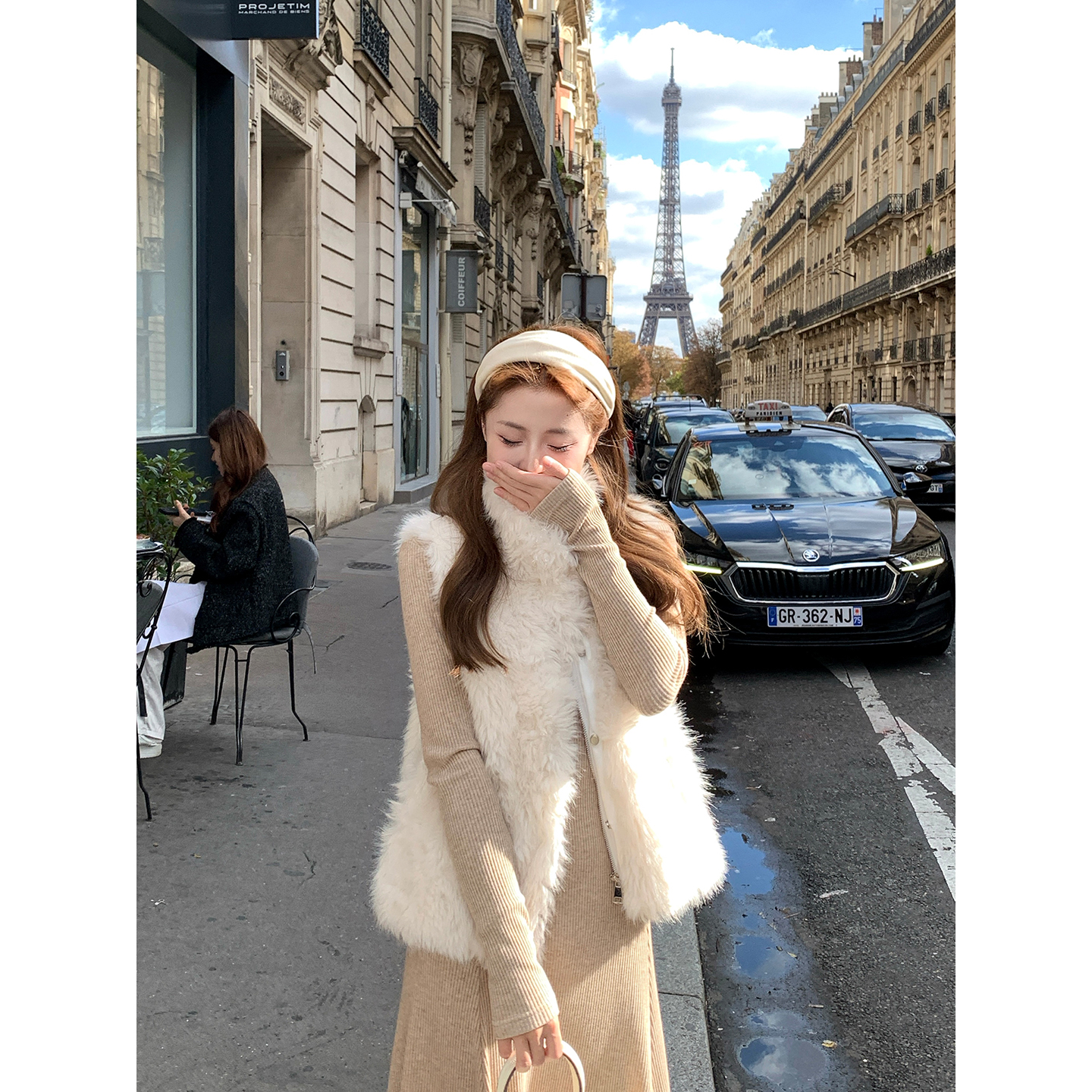 棉花糖环保毛毛仿皮草马甲