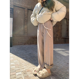 Ashy Snow 【折扣清仓】cozy加绒懒懒裤！多色囤抽绳休闲裤阔腿裤