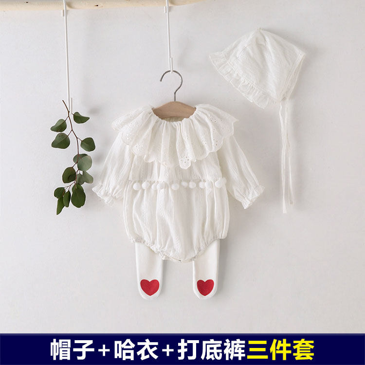 ins百天女宝宝包屁衣春秋洋气3四8个月婴儿100天衣服公主秋装可爱