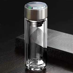 水中神双层玻璃杯加厚精品男泡茶杯商务便携车载耐热高硼硅女水杯