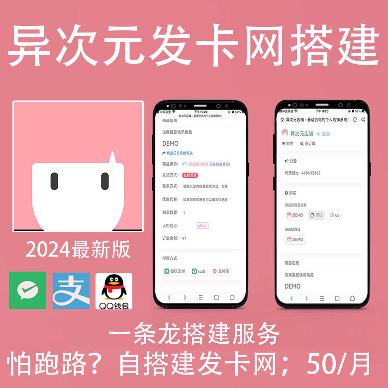 2024异次元个人发卡网搭建在线自助发货系统平台一条龙搭建服务
