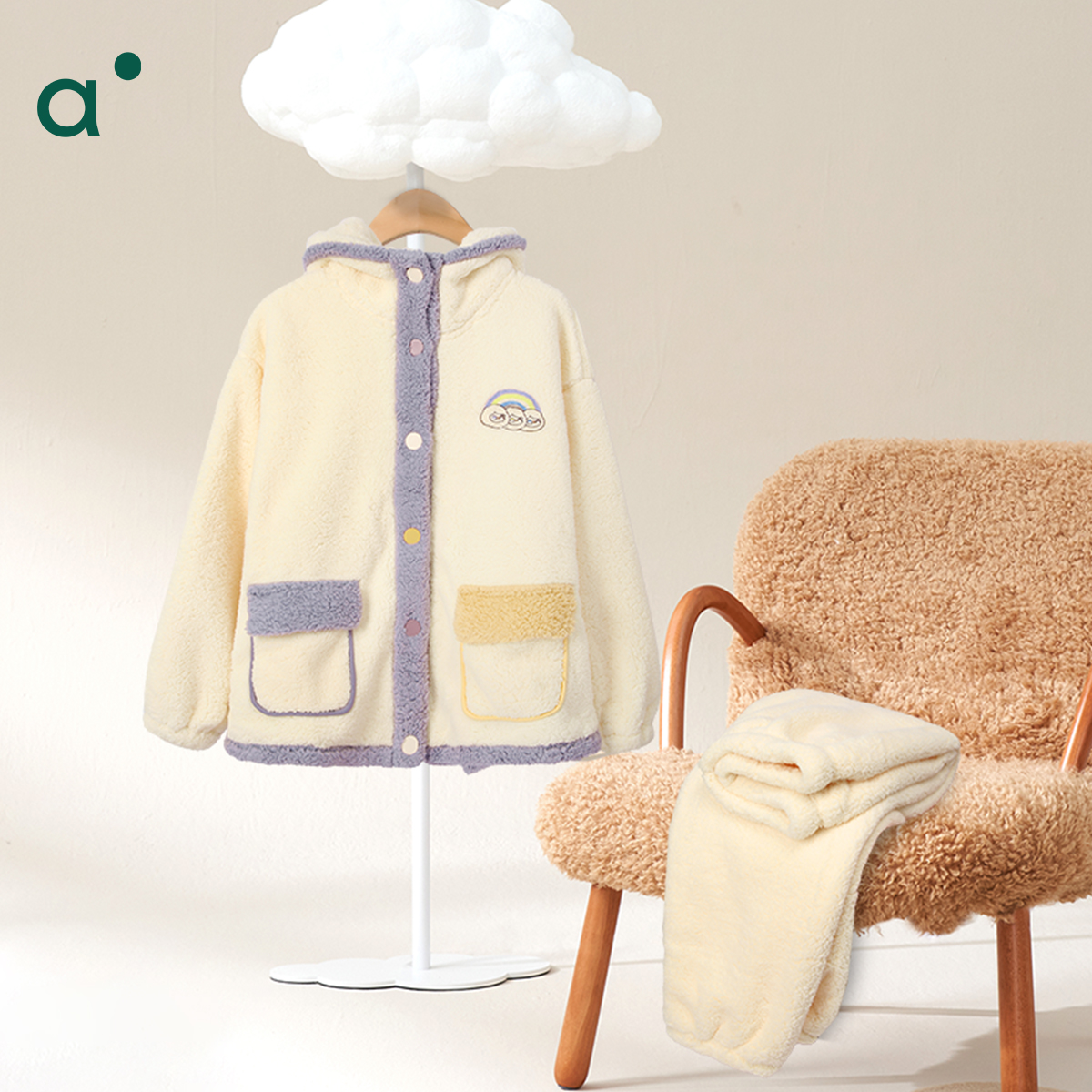 安之伴珊瑚绒秋冬睡衣女套装