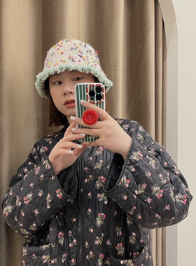 ECHOBIYA/薄荷味牛奶帽/手工编织渔夫帽可爱圣诞氛围/不接急单