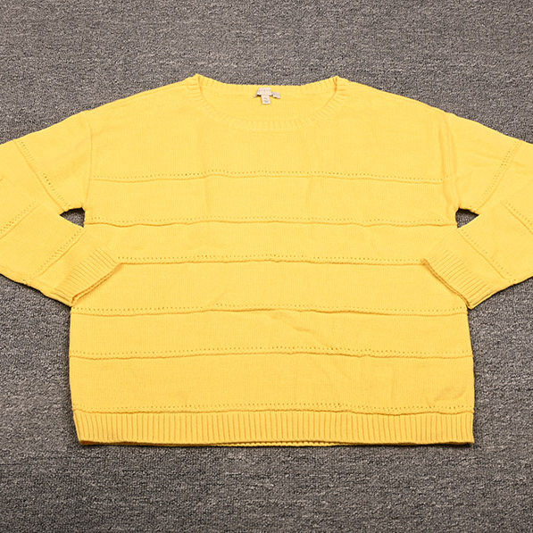 TBS大码女装全棉圆领长袖针织衫