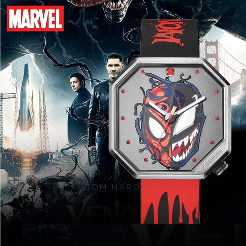 Marvel漫威联名手表毒液复古男款夜光方形表盘石英表个性青少年