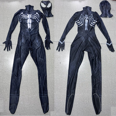 万圣节男款毒液蜘蛛侠连体紧身衣Spiderman Symbiote Cos战衣服