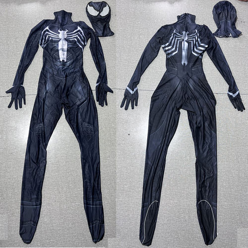 万圣节男款毒液蜘蛛侠连体紧身衣Spiderman Symbiote Cos战衣服