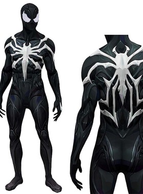 漫威争锋毒液蜘蛛侠连体紧身衣Rivals Venom Spiderman Cosplay服
