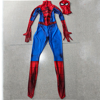 男款经典PS5蜘蛛侠连体紧身衣Spiderman Cos战衣万圣节扮演服
