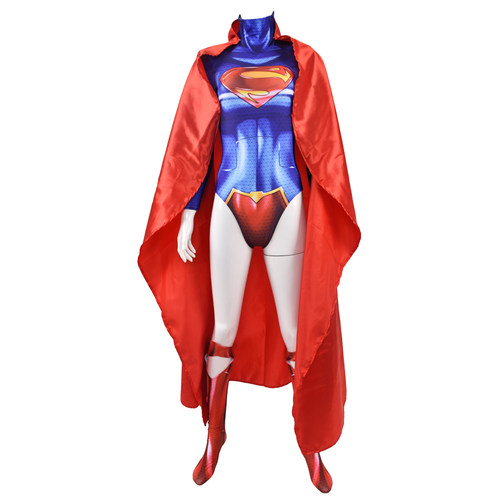 成人儿童正义超人联盟女款超人紧身衣Superman Cosplay扮演服