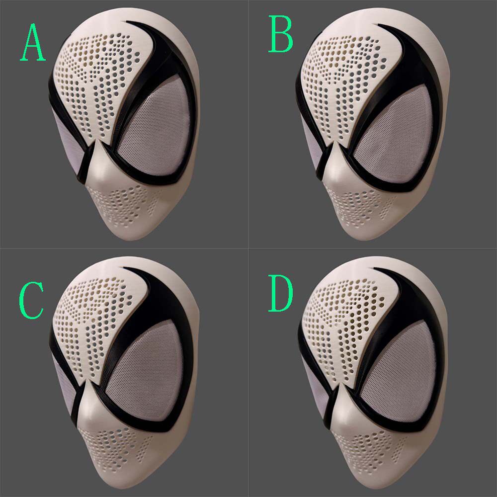 成人蜘蛛侠faceshell带透气孔磁吸眼睛3D打印立体塑形面具 均码
