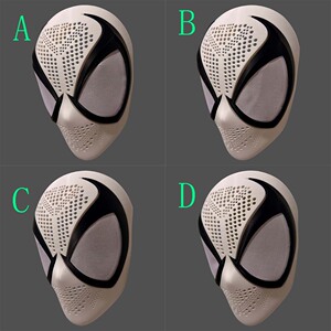 成人蜘蛛侠faceshell带透气孔磁吸眼睛3D打印立体塑形面具 均码