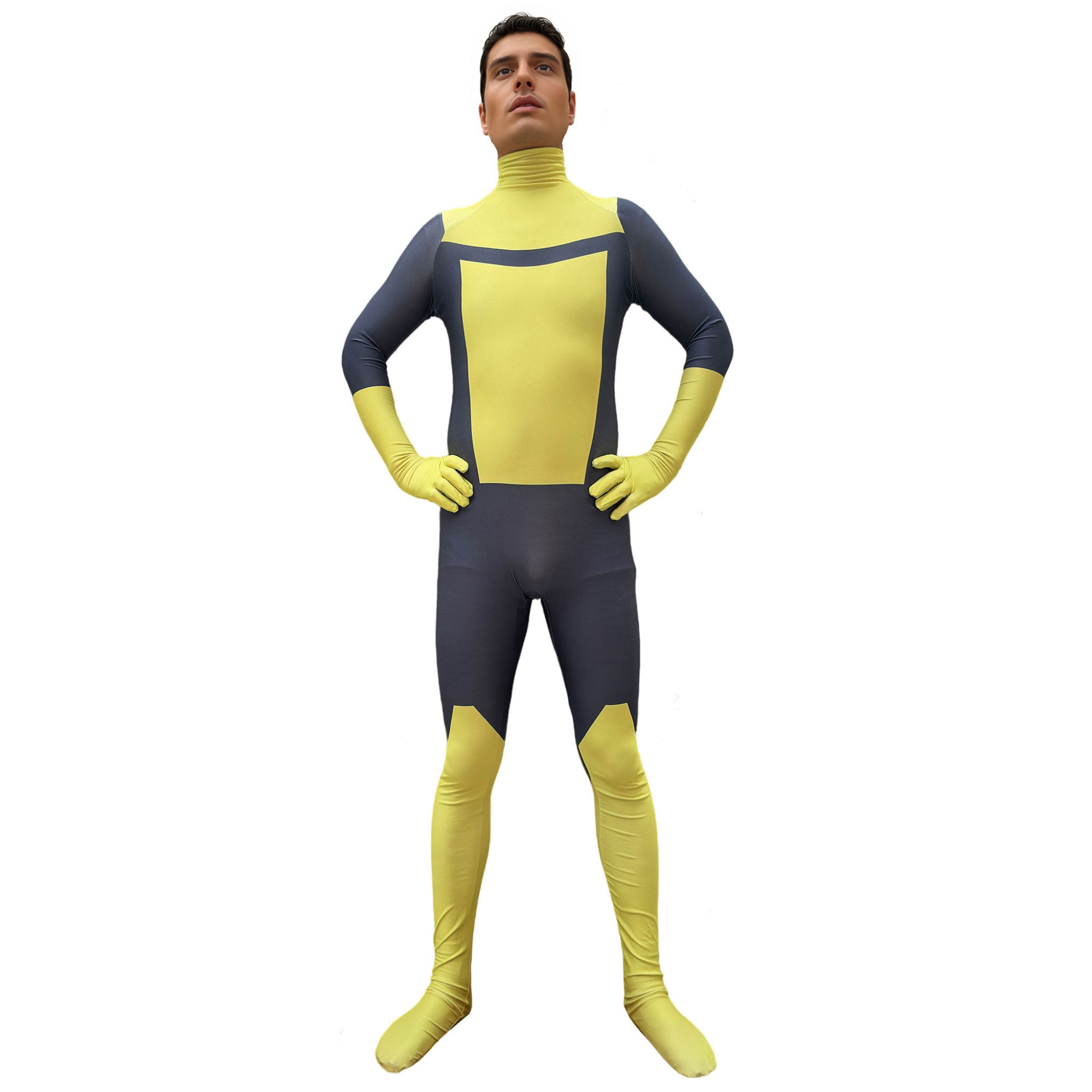 黑黄色无-敌小子连体紧身衣Invincible全能少侠Mark Grayson Cos