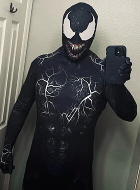 万圣节男款电影液屠杀蜘蛛侠连体紧身衣Symbiote Cosplay战衣服