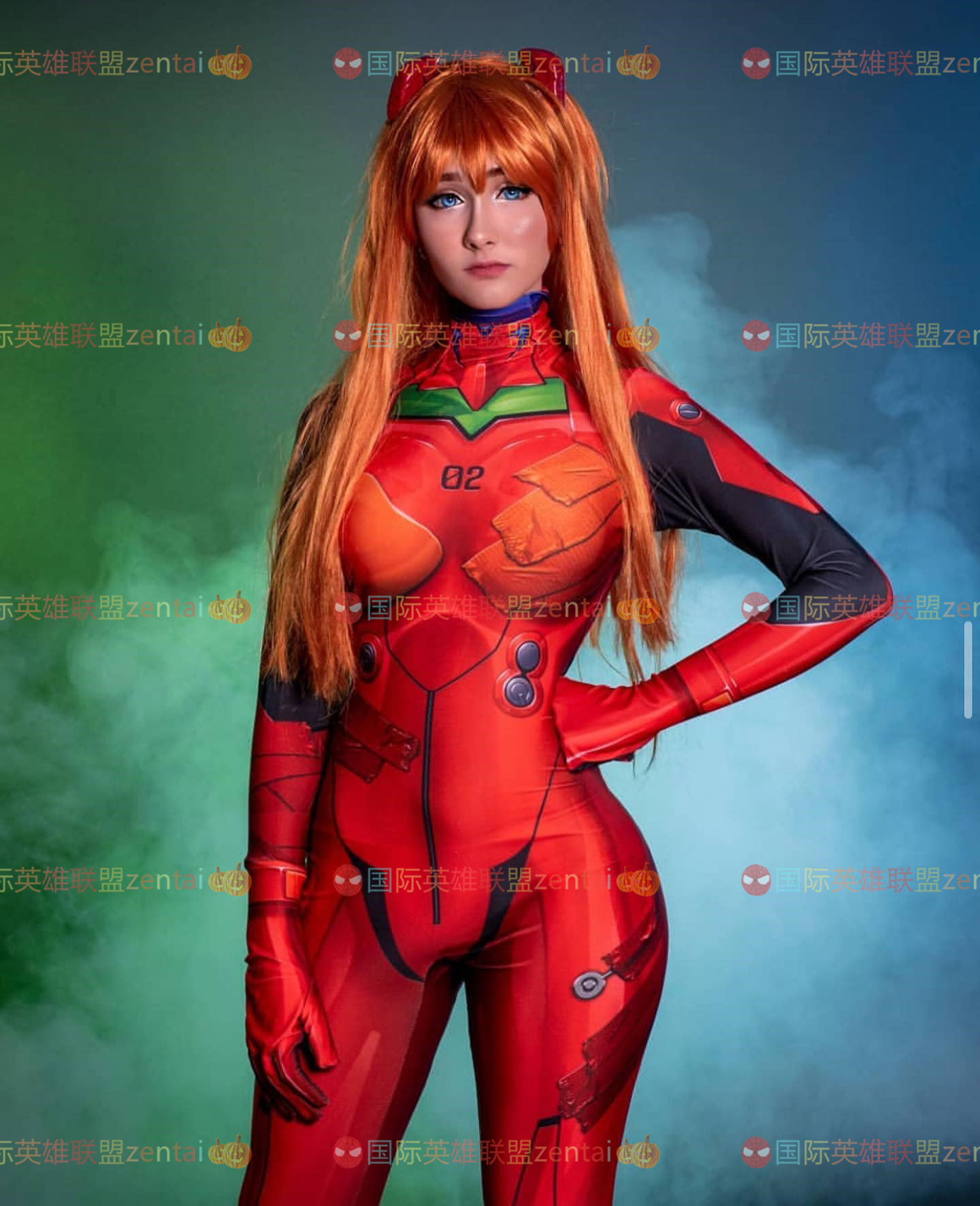新世纪福音战士明日香连体紧身衣EVA Asuka Langley Cosplay套装