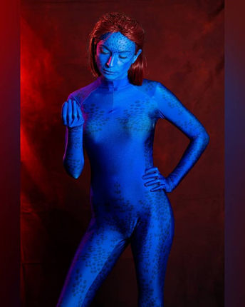 成人儿童X战警变形女魔形女瑞雯连体紧身衣X-Men Cosplay扮演套装