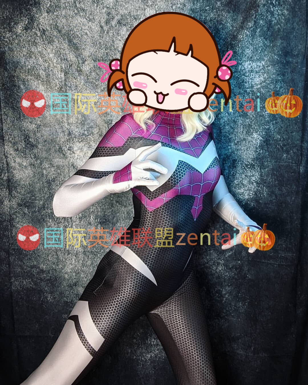 女款蜘蛛侠2099紧身衣服动漫头套